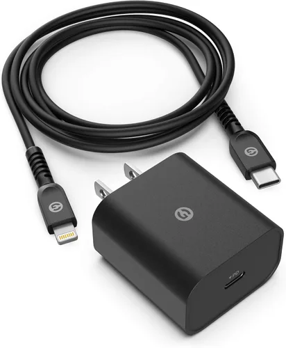 Vista 6 de Galvanox Cargador de iPhone compatible con iPhone 11/12/13 (certificado Apple MFi) Cable USB C a Lightning de 5 pies con adaptador de corriente