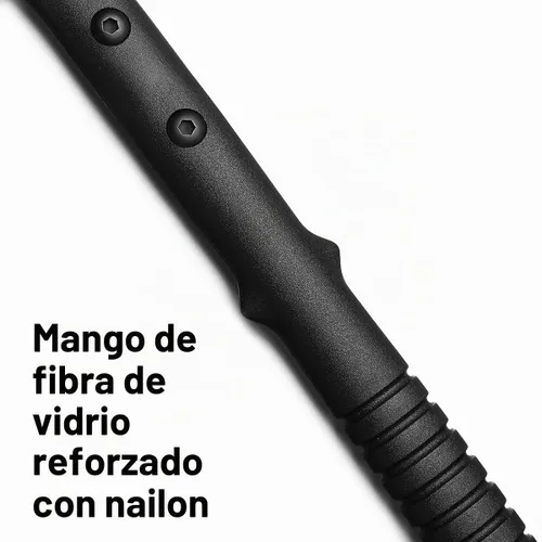 Vista 4 de Hacha de campamento, Tomahawk con pincho, hacha de supervivencia con funda, mango de fibra de nailon para supervivencia al aire libre, senderismo 1