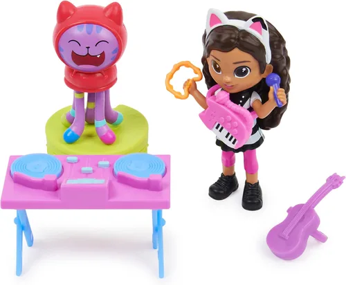 Vista 4 de Gabby's Dollhouse 6062027-1 Gabby's Dollhouse - Juego de karaoke con 2 figuras de juego, 2 unidades, caja de muñecas y Möbelstück, Kinderspielzeug