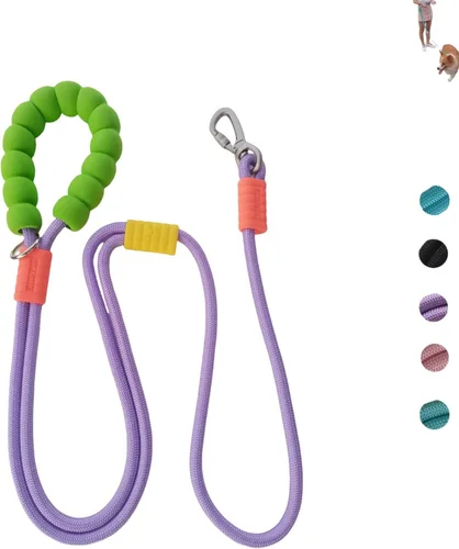 Vista 9 de Correa de perro manos libres, cintura elástica ajustable y correa cruzada con mango cómodo, cuerda de nailon resistente para perros pequeños a Negro