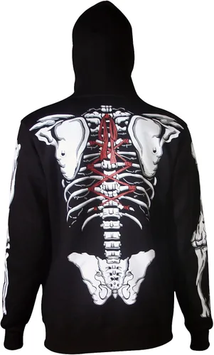 Vista 5 de Skylinewears Sudadera con capucha para hombre, diseño de calavera de esqueleto, disfraz de Halloween