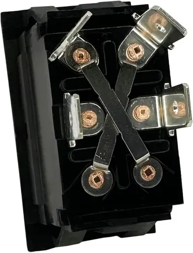 Vista 2 de Interruptor basculante momentáneo de polaridad inversa con cables para estabilizador de remolque de lengua de RV, control de motor, 20 amperios 12 V
