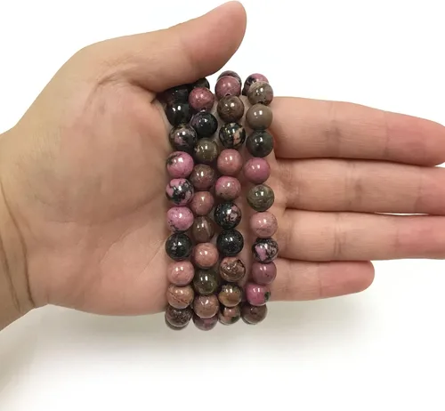 Vista 662 de Gem Avenue Handmade Round Bead Stretch Bracelet Unisex Natural Stone Beaded Jewelry for Men & Women, Elastic Wristband for Daily Wear