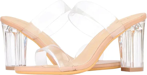 Vista 7 de ZriEy Sandalias de tacón medio alto para mujer, con puntera abierta, con dos correas, para fiestas, bodas, citas, uso diario, zapatos de tacón