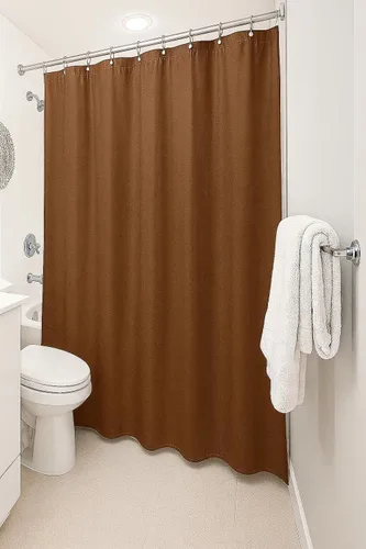 Vista 18 de Dependable Industries inc. Essentials Cortina de ducha magnetizada para baño con ojales de metal impermeable (beige)