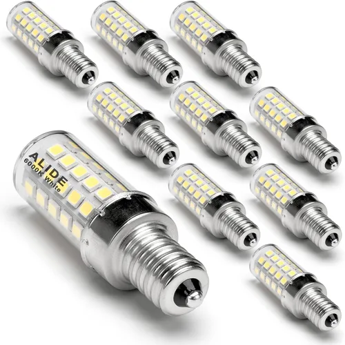 Vista 15 de ALIDE Bombillas LED E12 equivalentes a 40 vatios, 2700 K blanco cálido, bombilla LED E12 T6 C7 de 4 W para ventilador de techo, lámpara colgante