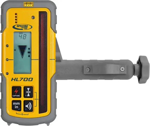 Vista 9 de Spectra Precision Receptor láser HR150U para nivelación interior con láser giratorio de haz rojo o verde. Pantalla LED de doble cara, montaje