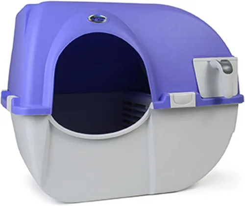 Vista 10 de Omega Paw Elite Caja de Arena de Limpieza Automática Roll 'n Clean, Negro de Medianoche, Grande (EL-RA20-1)