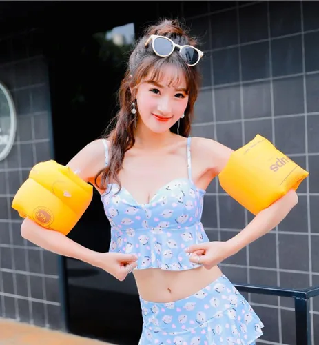 Vista 3 de Topsung Bandas inflables para brazos, mangas de flotación, alas de agua, flotadores de brazo de natación para adultos y niños