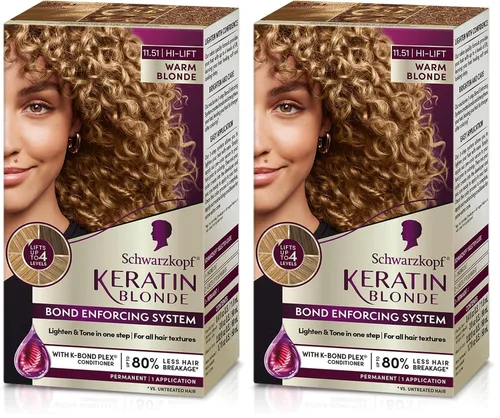 Vista 77 de Schwarzkopf Keratin - Tinte para el cabello rubio, 7.0 rubio ceniza oscuro, coloración permanente de calidad profesional, sistema de refuerzo