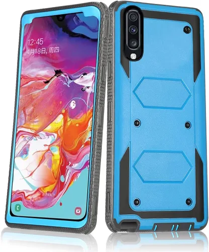 Vista 8 de Asuwish Funda de teléfono para Samsung Galaxy A70, híbrida, resistente, a prueba de golpes, a prueba de caídas, cuerpo completo, resistente, Negro
