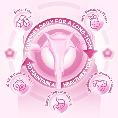 Vista 7 de Gomitas de probióticos vaginales para mujeres con pH equilibrado, 50 mil millones de UFC para olor vaginal femenino y flora, arándano, D-manosa