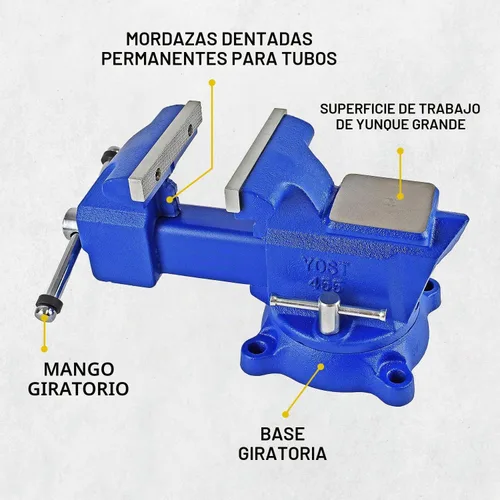 Vista 3 de Tornillos de banco y tubo en combinación, de utilidad, de Yost, 5.5 pulgadas, Azul, 1