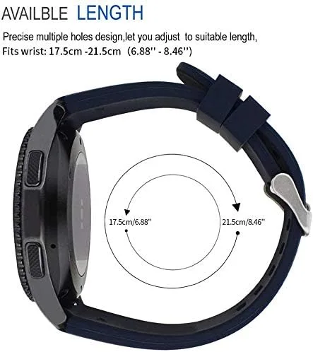 Vista 9 de iBazal 22mm Silicone Band Compatible with Samsung Galaxy Watch 3 45mm Galaxy Watch 46mm Gear S3 Frontier Classic Band, Adjustable Silicone Strap