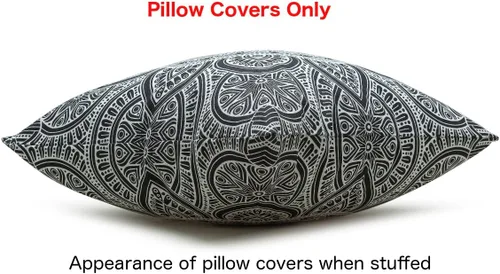Vista 3 de TreeWool - Juego de 2 fundas para almohadas decorativas, diseño caleidoscopio, almohadas de cojín, cubierta deslizante para almohada y para el sofá