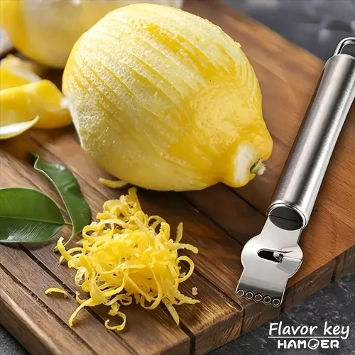 Vista 9 de Lemon Citrus Zester & Channel Knife Juego de 2 herramientas con una caja de almacenamiento Lemon twist Tool,U-Shaped Stainless Steel Blade,Carving