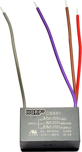 Vista 33 de HQRP Condensador de ventilador de techo CBB61 1uf+2uf de 3 cables listado UL