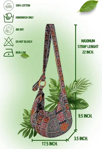 Vista 5 de YOUR COZY Bolso cruzado para mujer, bolso hippie, bolso hobo para mujer, bolso bandolera hippie, bolso hippie