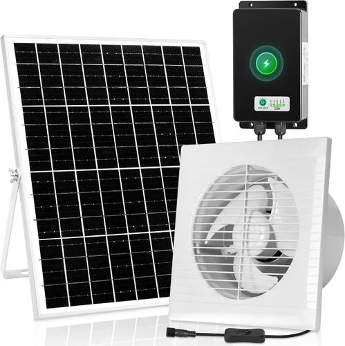 Vista 12 de blessny - Extractor solar de 10 pulgadas para invernadero, gallinero, cobertizo y mascotas