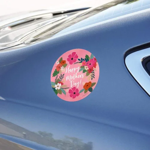 Vista 5 de GRAPHICS & MORE Happy Mother's Day Mom with Flowers Automotive Window Locker Circle Bumper Sticker