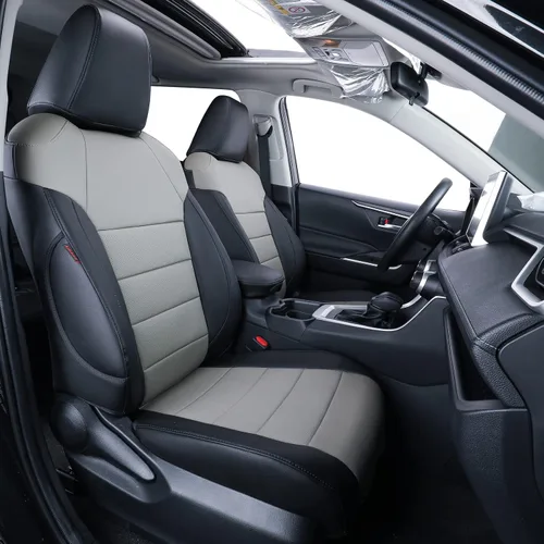 Vista 14 de coverdream Fundas de asiento personalizadas para Toyota RAV4 2019-2025, no Piel sintética (beige)