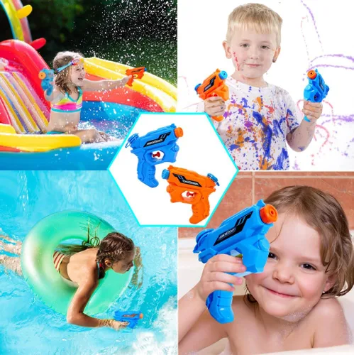 Vista 5 de Pistola de agua para niños, paquete de 2 pistolas de chorro de verano para piscina, playa, juguete de lucha contra el agua, piscina, fiesta, playa