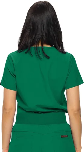 Vista 3 de Monarch Uniforms Camiseta médica para mujer con un bolsillo para mujer