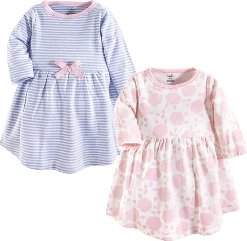 Vista 84 de Touched by Nature - Vestidos de manga corta y manga larga de algodón orgánico para niñas pequeñas, bebés y mujeres Manga larga con flores abstractas