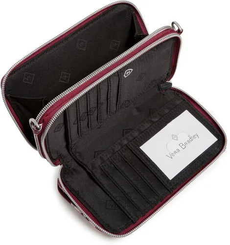 Vista 3 de Bolso cruzado todo en uno de sarga de rendimiento para mujer con protección RFID