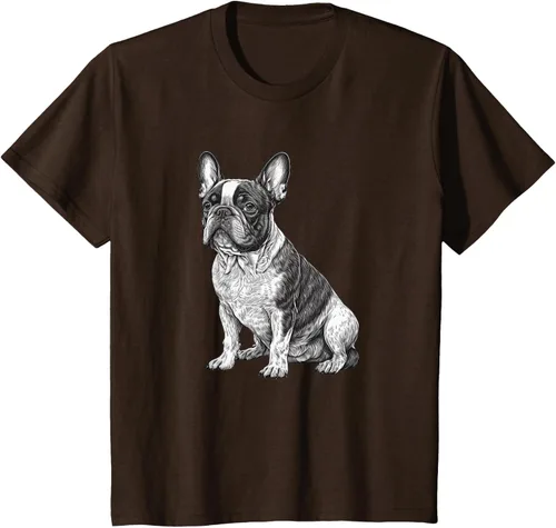 Vista 8 de Divertida camiseta francesa Bulldog francés en blanco y negro, Negro