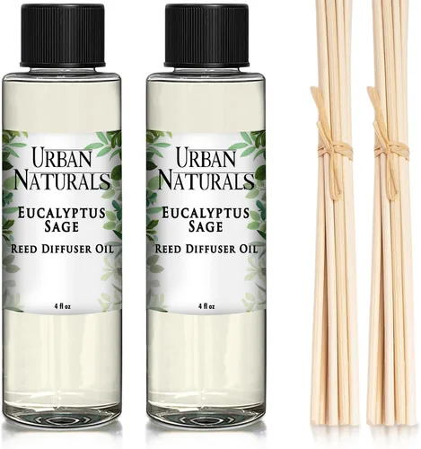 Vista 55 de Urban Naturals Recambio de aceite difusor de varillas ámbar y lavanda, lavanda relajante, ámbar cálido, aroma calmante para habitación, 4 onzas +