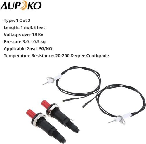 Vista 5 de Aupoko 2 juegos de encendido piezoeléctrico por chispa con cable de botón de encendido y kit de encendido doble, encendedor electrónico, apto