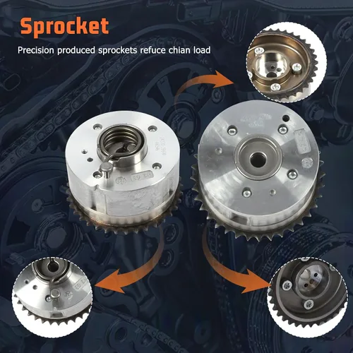 Vista 6 de Kit de cadena de distribución con 2 piezas de admisión y escape, piñón de engranaje VVT, compatible con piezas de repuesto de motor Kia Rio Forte5