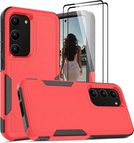 Vista 68 de Jeylly Funda para Samsung Galaxy S10 Plus S10+, ajuste delgado, doble capa, resistente, absorción de golpes, TPU con carcasa trasera de Negro