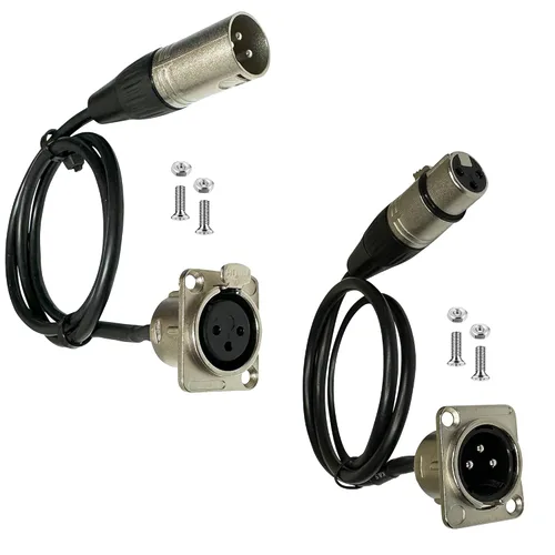 Vista 11 de DIYTECH Cable de paso XLR premium, sin soldadura, para caja de escenario, panel de conexiones, caja de piso, sin soldadura para instalaciones
