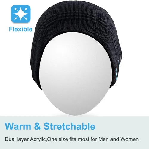 Vista 2 de Rotibox - Gorro inalámbrico con Bluetooth para deportes al aire libre, regalo de Navidad.