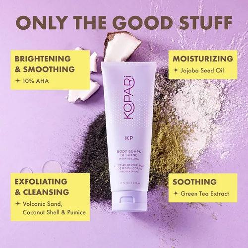 Vista 4 de Kopari KP Body Bumps Be Gone Exfoliating Body Scrub con 10% AHA, para suavizar la piel, reducir golpes, descongestionar los poros, aclarar, exfoliar