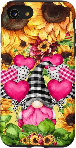 Vista 18 de Cute Sunflower Pattern for Women Pink Valentines Gnome Case for iPhone 17