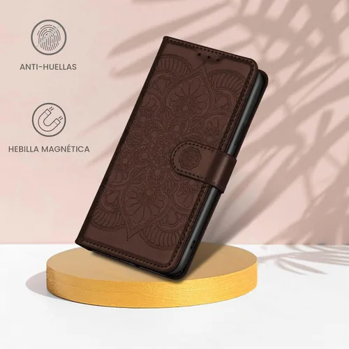 Vista 5 de Funda tipo cartera para iPhone 11, bloqueo RFID, soporte para 3 tarjetas con ranura para tarjetas de crédito, funda protectora magnética de piel