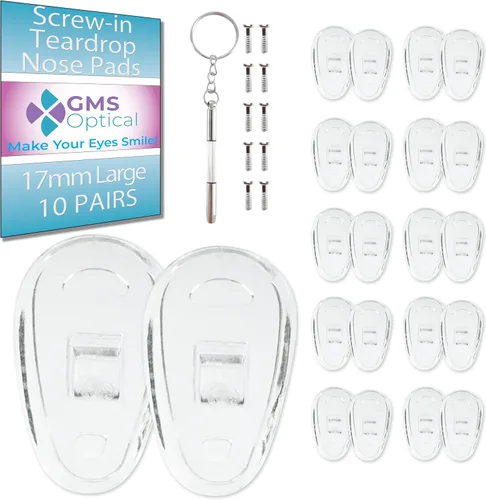 Vista 11 de GMS - Almohadillas de silicona para soporte de anteojos en la nariz con forma simétrica, 10 pares, 2