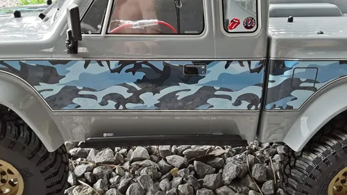 Vista 3 de Juego de calcomanías de cuerpo para Element RC Enduro Sendero Escala 1/10 Radio Controlado Rock Crawler (Camuflaje Azul)