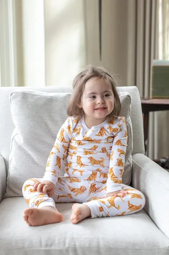 Vista 5 de Mud Pie Pijamas de raza de perro para niñas y niños pequeños