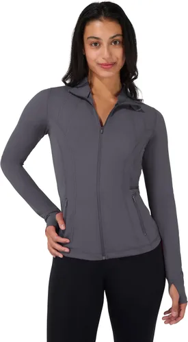 Vista 24 de 90 Degree By Reflex Chaqueta ligera atlética con cremallera completa, ajuste delgado, para correr, con aberturas para los pulgares Negro