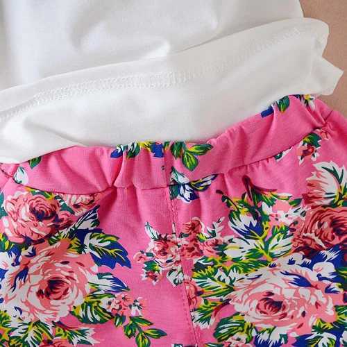 Vista 6 de MH-Lucky Conjuntos cortos de 2 piezas con camiseta pantalones cortos para bebé niña