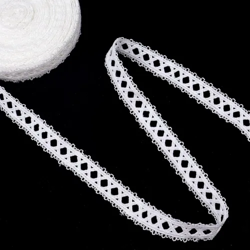 Vista 8 de Encaje de algodón negro 7 yardas Venecia flor encaje cinta bordado encaje encaje para manualidades de costura, decoración de vestidos