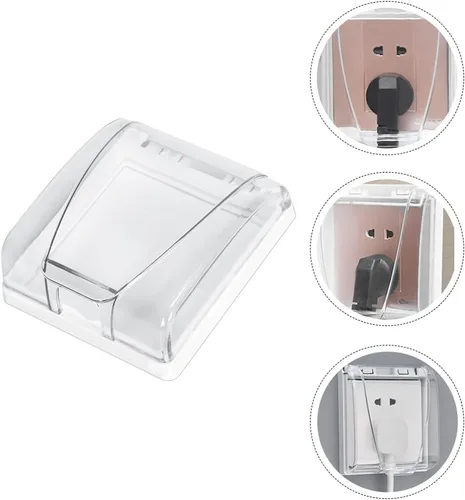 Vista 2 de 4 unids caja 86 cubierta de interruptor Conjoined Socket Case Protector de pared Socket Cover Socket Protective Case Wall Plug Covers Wall Cover