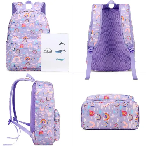 Vista 3 de Meisohua Mochila para niñas y escuelas primarias, mochila escolar para niños, bolsas escolares ligeras para niñas y niños
