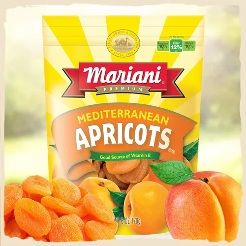 Vista 6 de Mariani Albaricoques mediterráneos secos 6 onzas (paquete de 4) Sin gluten Bolsa resellable
