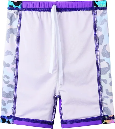 Vista 5 de TFJH traje de baño de dos piezas con estampado de arco iris y FPS 50+ y protección rayos UV para niñas de 3-12 años