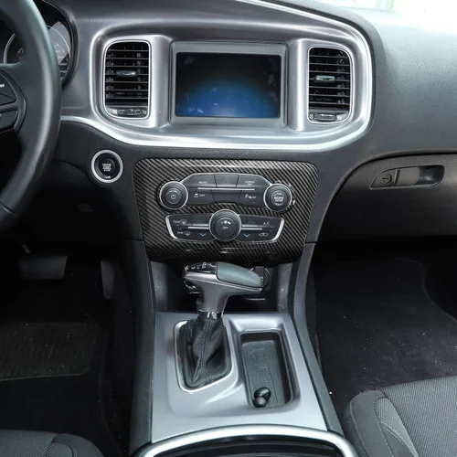 Vista 5 de Voodonala Para cargador de radio, CD, interruptor de CD, consolas centrales para Dodge Charger 2015-2026+, accesorios interiores, fibra de carbono